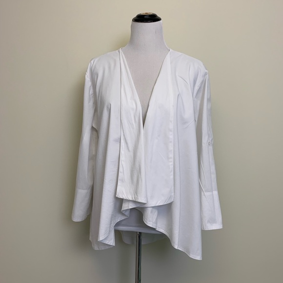Kim Rogers Tops - 🍄 Kim Rogers White Cotton Cardigan Size L